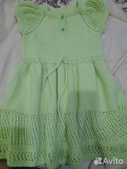 Новое детское вязаное платье