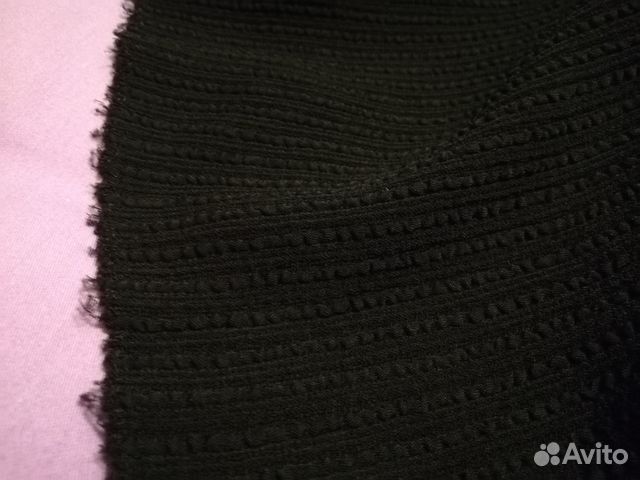 Отрез оригинальной ткани, вискоза, цвет чёрный