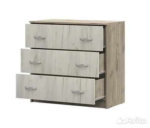 Комод 0,8м Басса 551-М крафт белый+серый, наличие