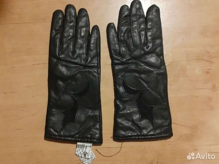 Перчатки женские кожаные новые