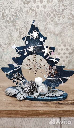 Елка новогодняя деревянная