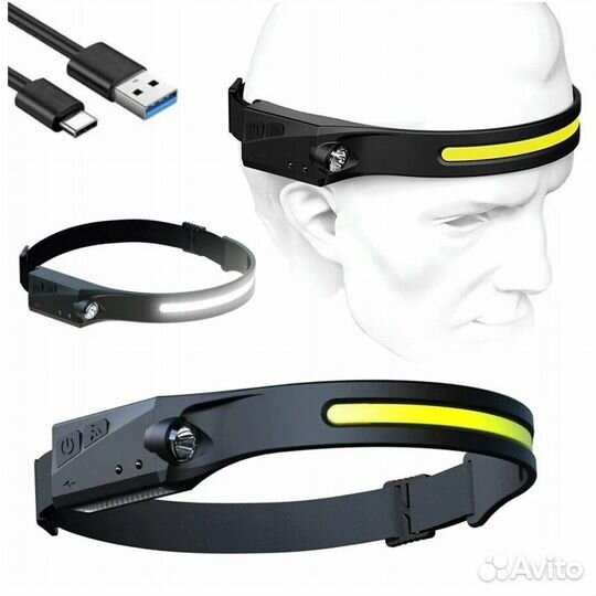 Фонарь налобный Лента Sport-2 (сенсор движения, ак