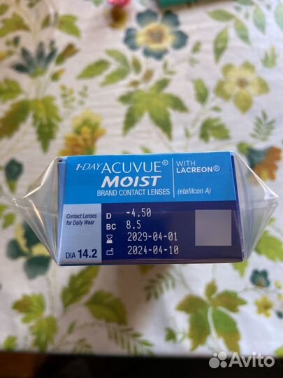 Контактные линзы acuvue 1 day moist -4.50
