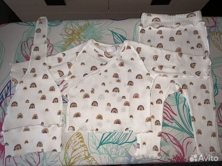 Комплект кофточка/штанишки/шапочка для девочки 68