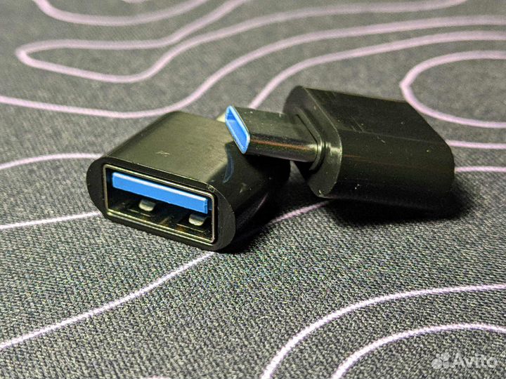 Адаптер, переходник OTG type-c USB черный / белый