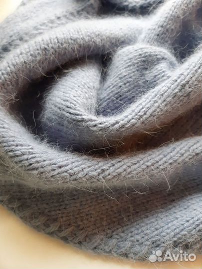 Шапка бини/косынка/пух норки/ручная работа