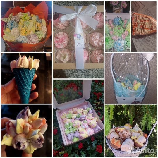 Сладкие букеты из зефира