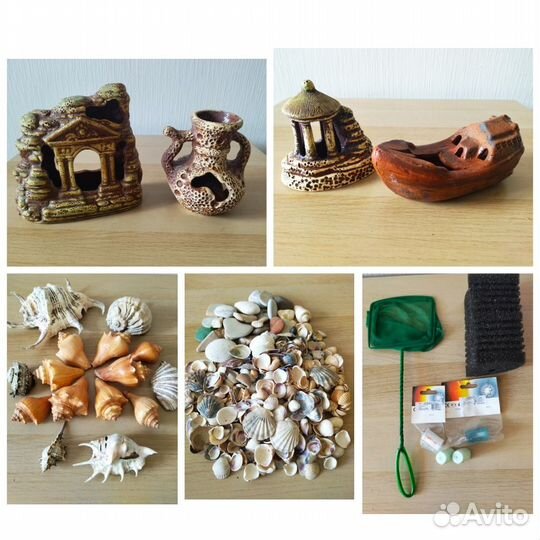 Принадлежности к аквариуму/декорации/ракушки