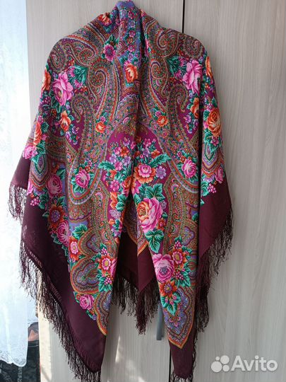 Павловопосадский платок шерсть