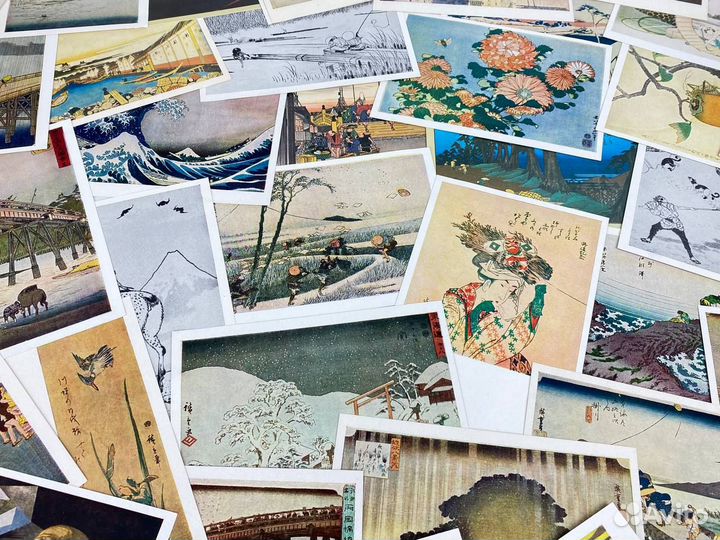 Набор винтажных открыток. Японская гравюра