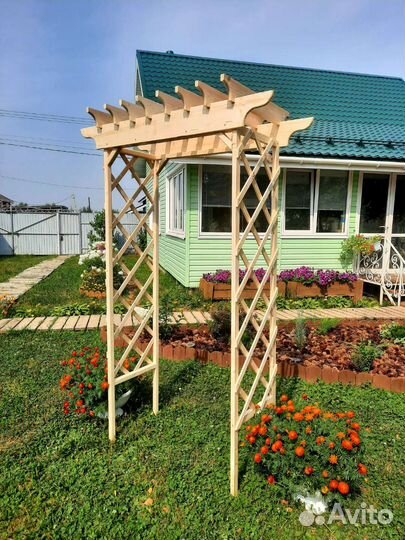 Пергола деревянная, шпалера для цветов