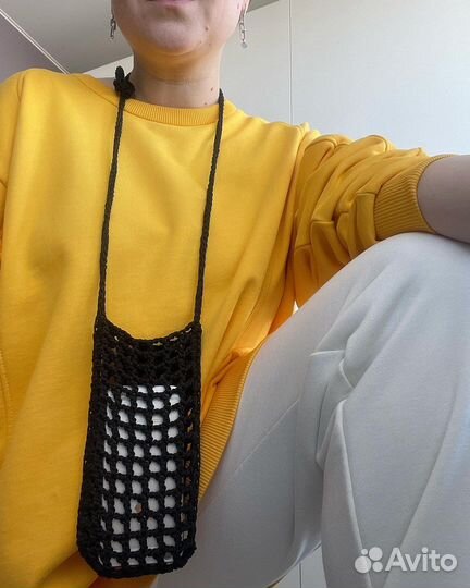 Вязаный чехол для телефона/бутылки