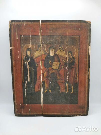 Икона старинная Святая Седмица 19 век