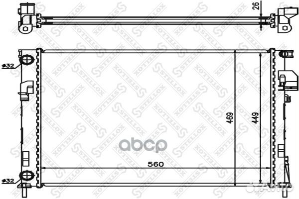 Радиатор охлаждения двигателя 10-26003-SX Stellox