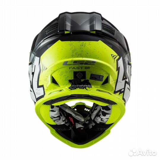 LS2 Мотошлем кроссовый MX437 fast crusher черно-ж