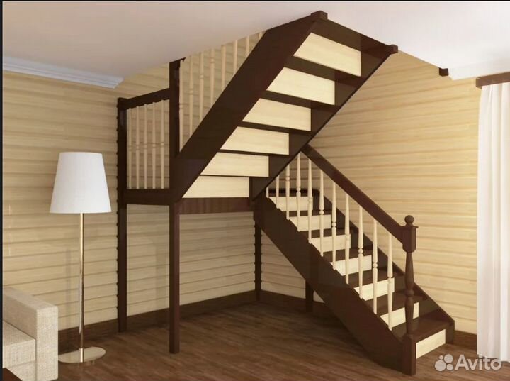 Изготовление лестниц из дерева и установка