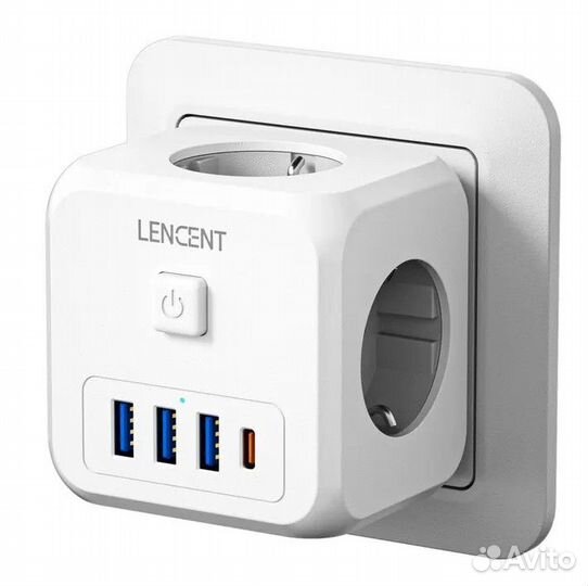 Евротройник, розетка (7 в 1) lencent