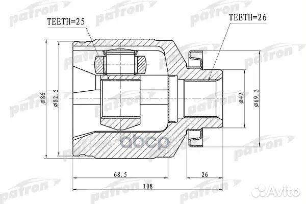 ШРУС внутренний правый 26x42x25 hyundai tucson