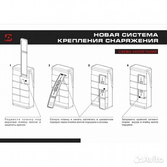 Подсумок на 4 магазина ак вер.3 (fastclip) (molle)