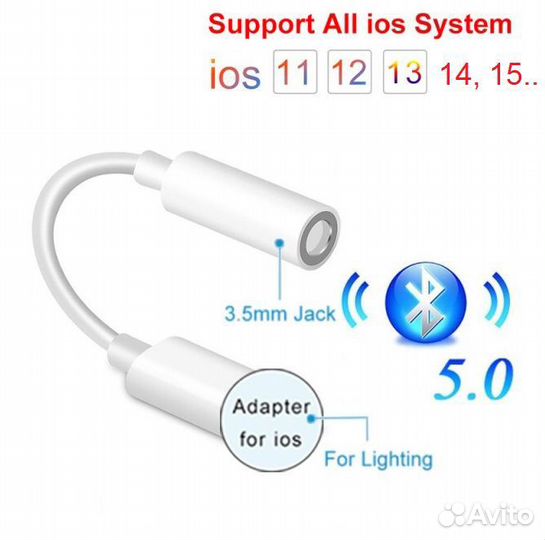 Переходник для наушников iPhone (Lightning AUX)