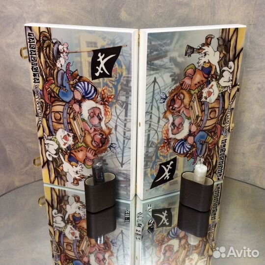 Нарды VIP. Пираты.Кейс с ручкой, латунь.Массив дер