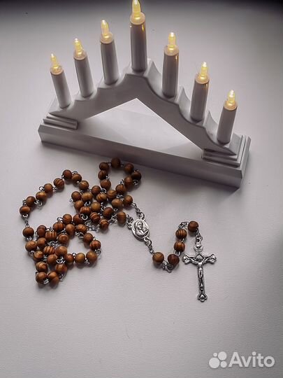 Крест чётки бусы колючая проволока готика этно