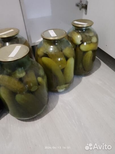 Огурцы консервированные 3л