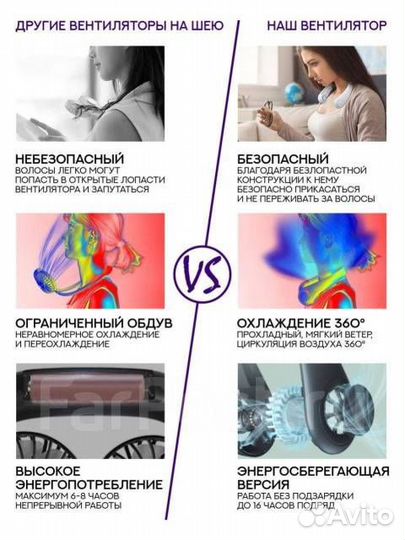 Портативный вентилятор шейный на шею,наушники/USB