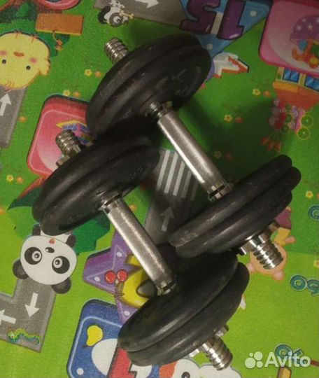 Гантели разборные, гири, скамья для пресса