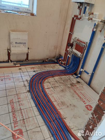 Монтаж отопительных систем, теплые полы, водоснабж