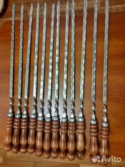 Шампура 45см с деревянной ручкой новые