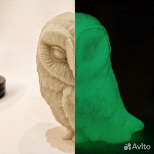 Фигурка совёнка совы, светится в темноте статуэтка