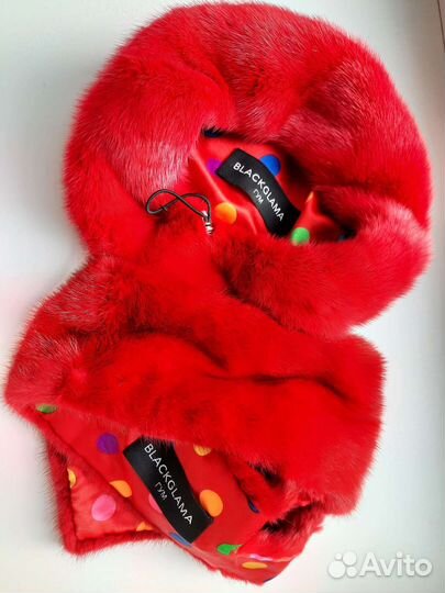 Шарф и берет из норки Blackglama гум