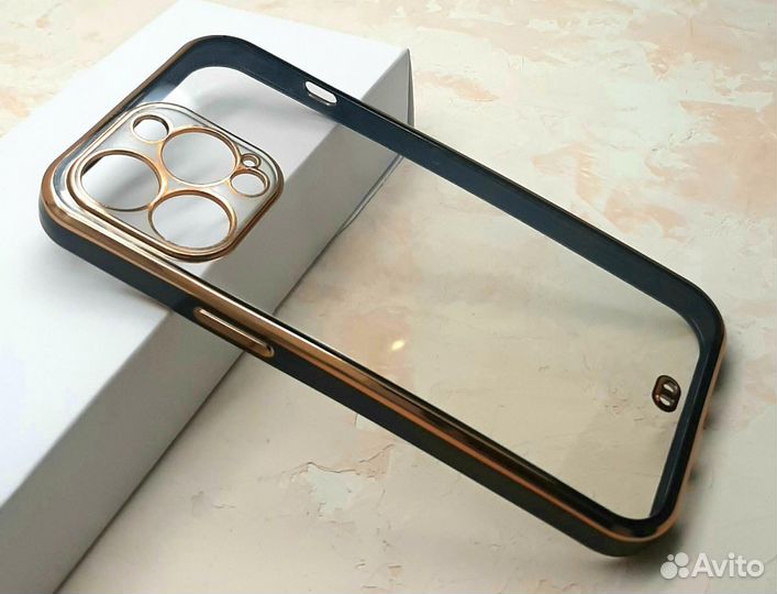 Чехол для iPhone 13 PRO clear case С цв.окант чёр