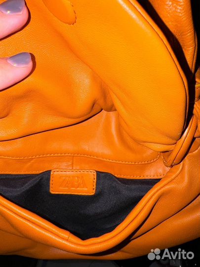 Сумка zara натуральная кожа