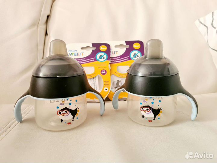 Поильники, чашки непроливайки, тарелки Avent