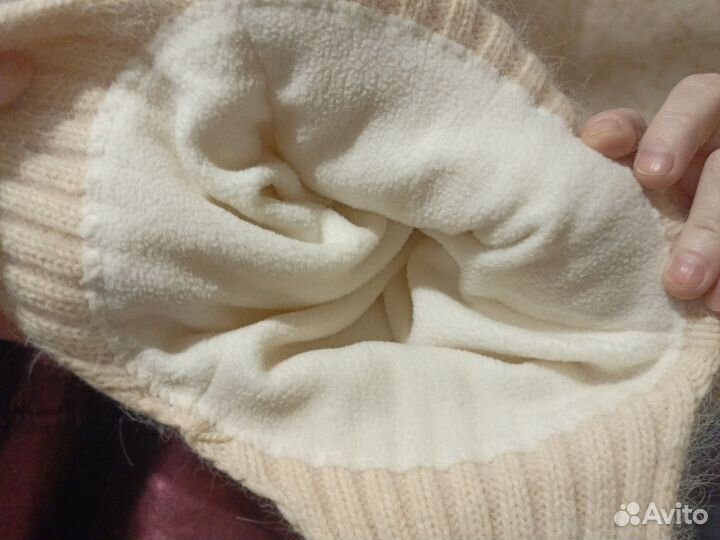 Шапка ушанка женская вязаная