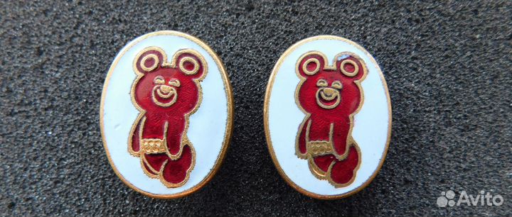 Запонки Олимпийский мишка Олимпиада 80