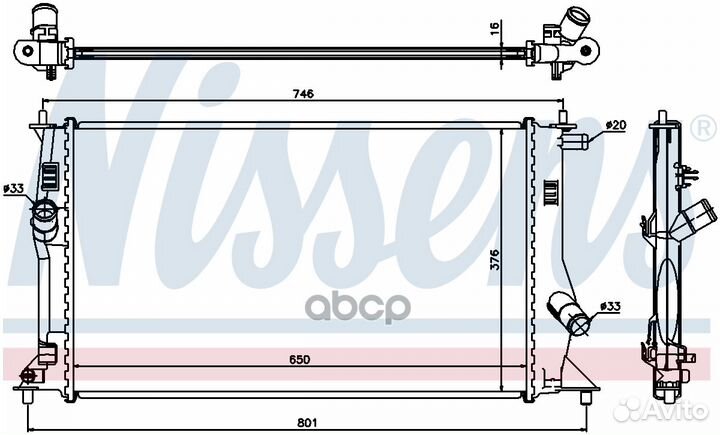 Радиатор системы охлаждения 68503 Nissens