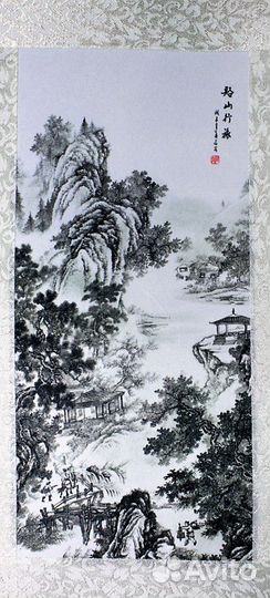 Панно Пейзаж - китайская живопись,SO68 ru*105