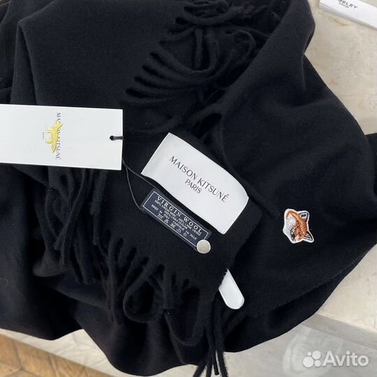 Большой шарф Maison Kitsune черный оригинал