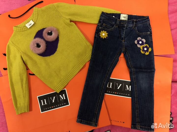 Джинсы и кофта Fendi оригинал