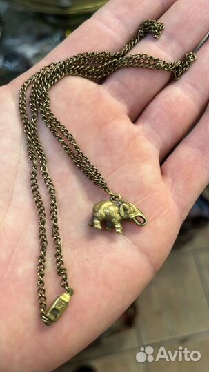 Подвеска кулон Слон бронза