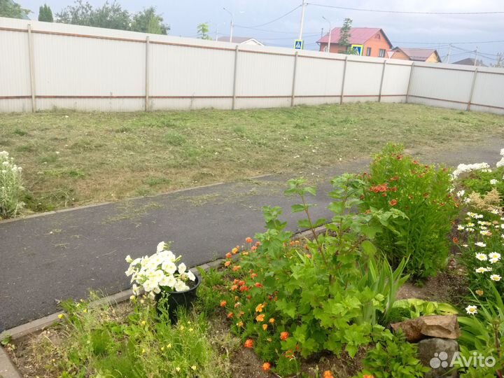 Покос травы триммером