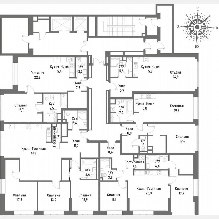 Квартира-студия, 42,1 м², 2/20 эт.