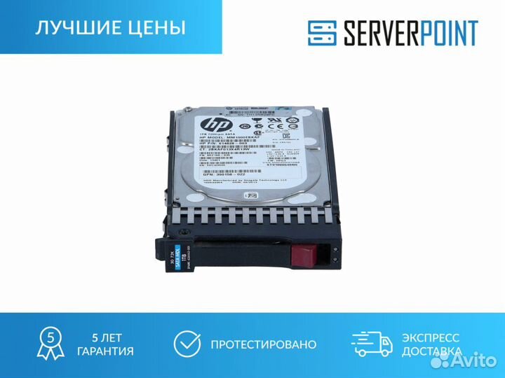 Жесткий диск HDD SATA HPE 1TB 7.2K 2.5