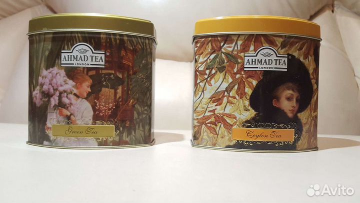 Коллекционные жестяные банки из-под чая, печенья