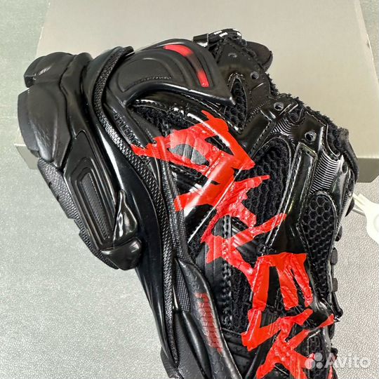 Balenciaga Runner Red Graffiti Black Sneakers