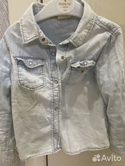 Джинсовая рубашка zara детская