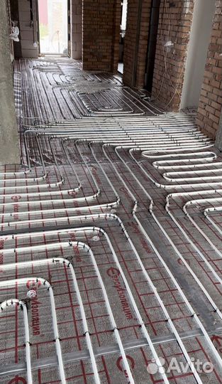 Отопление Монтаж тёплого пола, воды, сантехник